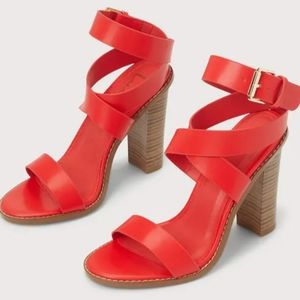 Lulus Ankle strap heels NWT size 7 Red ( Ss5 )